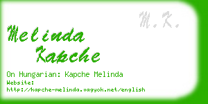 melinda kapche business card